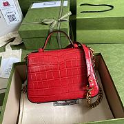 Gucci GG Marmont Crocodile Pattern Black/Green/Red 547260 21cm - 2