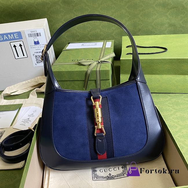 Gucci Jackie 1961 small shoulder bag Navy Blue 636709 28cm - 1