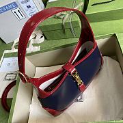 Gucci Jackie 1961 small shoulder bag Red and Navy Blue 636709 28cm - 2