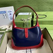 Gucci Jackie 1961 small shoulder bag Red and Navy Blue 636709 28cm - 5