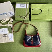 Gucci Jackie 1961 small shoulder bag Red and Navy Blue 636709 28cm - 6