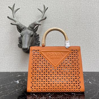 Prada Hollow Hand Bag Orange 29cm