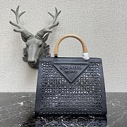 Prada Hollow Hand Bag Black 29cm - 1