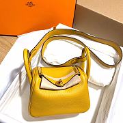 Hermès Mini Lindy Clemence Leather 9D Amber Gold Clasp 19cm - 1
