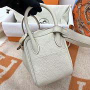 Hermès Mini Lindy Clemence Leather 10 Milkshake Silver Buckle 19cm - 3