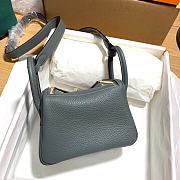 Hermès Mini Lindy Clemence Leather 63 Almond Green Gold Buckle 19cm - 4