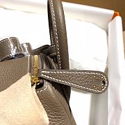 Hermès Mini Lindy Clemence Leather Ck18 Elephant Gray Gold Buckle 19cm - 6