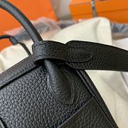 Hermès Mini Lindy Clemence Leather 89 Black Silver Buckle 19cm - 2