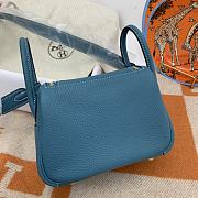 Hermès Mini Lindy Clemence Leather 75 Denim Blue Gold Buckle 19cm - 2