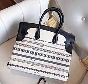 Hermès Birkin De Camp Dechainee Toile Chain Bag Black 35cm - 6