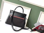 Hermès C-carved Pocket Lakis Kelly 32 Wild Swift Leather Black Canvas  - 3