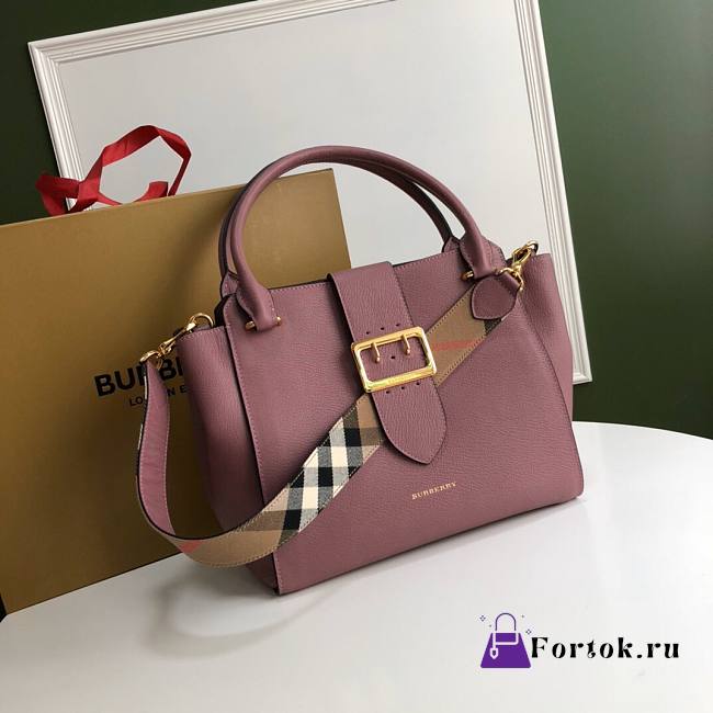 Burberry Medium B Tote Bag Pink 0221 30cm - 1