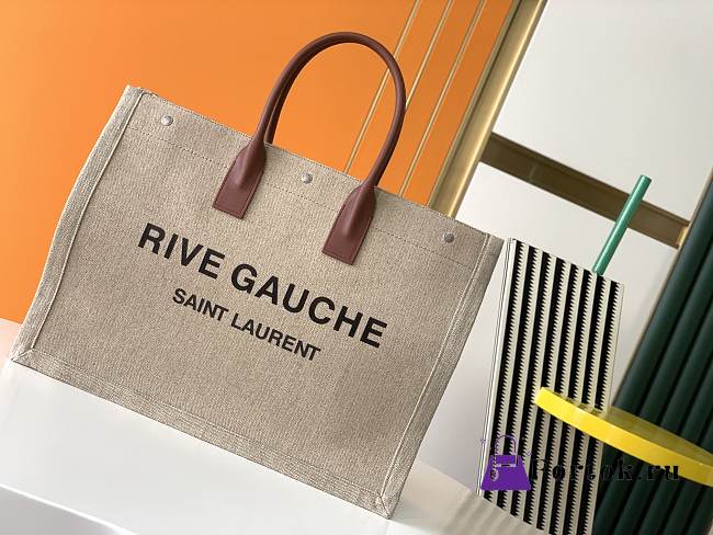 YSL Rive Gauche Brown Handle 499290 48cm - 1