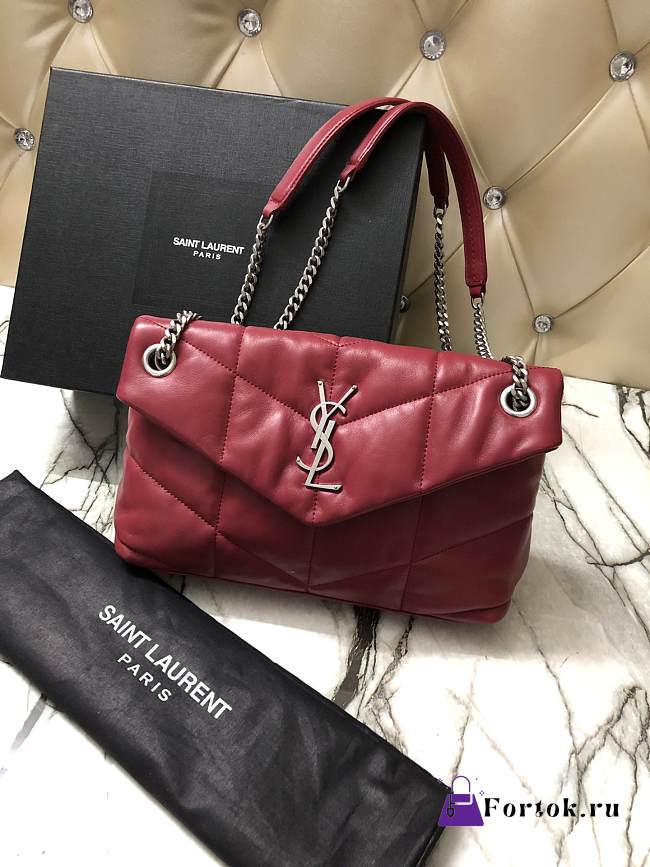 YSL Loulou Puffer Small Bag 577476 Red 29cm - 1