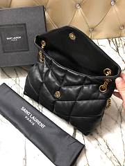 YSL Loulou Puffer Small Bag Gold Hardware 577476 Black 29cm - 3