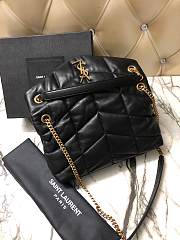 YSL Loulou Puffer Small Bag Gold Hardware 577476 Black 29cm - 5