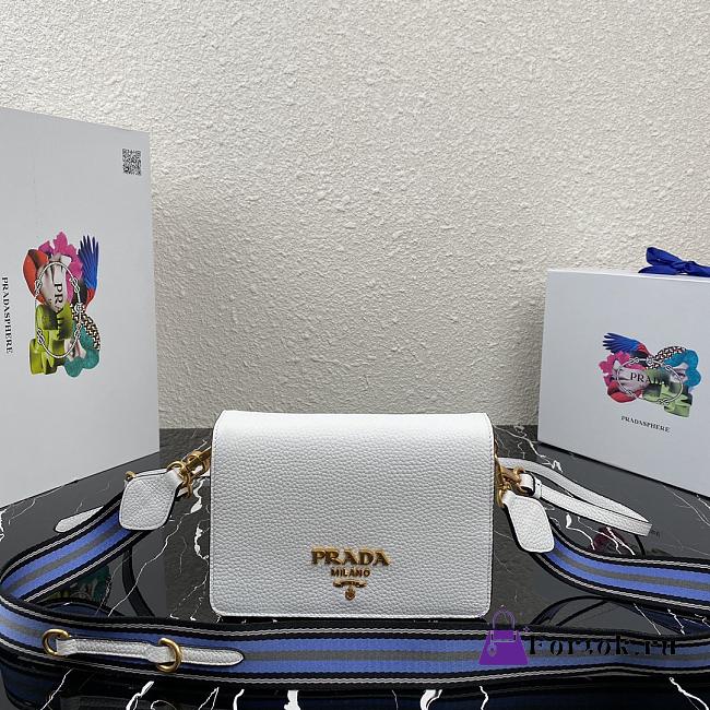 Prada Gold Hardware Calfskin Leather White 1BD102 20cm - 1