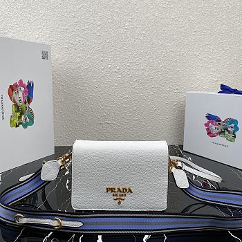 Prada Gold Hardware Calfskin Leather White 1BD102 20cm