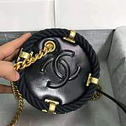 Chanel Cruise Ship Small Round Bag White/ Black - 6