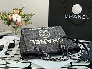 Chanel Shopping Bag Black Canvas 28cm - 3