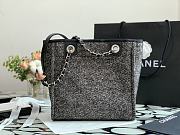 Chanel Shopping Bag Black Canvas 28cm - 2