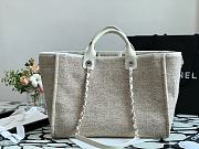 Chanel Shopping Bag Gray Canvas 38cm - 4