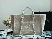 Chanel Shopping Bag Gray Canvas 38cm - 1