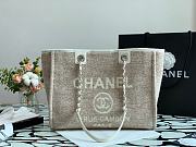 Chanel Shopping Bag Gray Canvas 36cm - 1