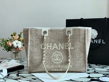 Chanel Shopping Bag Gray Canvas 36cm