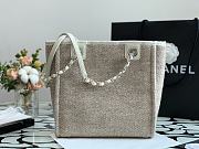 Chanel Shopping Bag Gray Canvas 28cm - 6