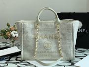 Chanel Shopping Bag Beige Canvas 38cm - 1