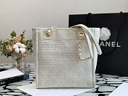 Chanel Shopping Bag Beige Canvas 28cm - 3