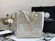 Chanel Shopping Bag Beige Canvas 28cm - 1