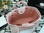 Chanel Shopping Bag Pink Canvas 38cm - 4