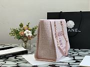 Chanel Shopping Bag Pink Canvas 36cm - 6