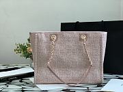 Chanel Shopping Bag Pink Canvas 36cm - 4