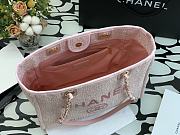 Chanel Shopping Bag Pink Canvas 36cm - 3