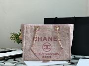 Chanel Shopping Bag Pink Canvas 36cm - 1