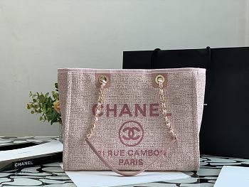 Chanel Shopping Bag Pink Canvas 36cm