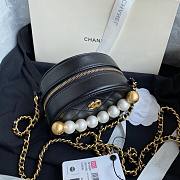 Chanel Pearl Accessory Round Bag Black AP0999 12cm - 2