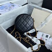 Chanel Pearl Accessory Round Bag Black AP0999 12cm - 3