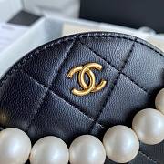 Chanel Pearl Accessory Round Bag Black AP0999 12cm - 5