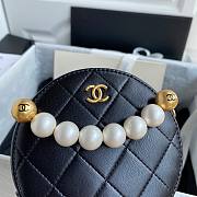 Chanel Pearl Accessory Round Bag Black AP0999 12cm - 6