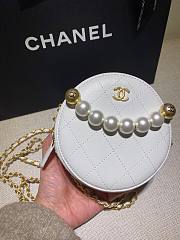 Chanel Pearl Accessory Round Bag White AP0999 12cm - 4