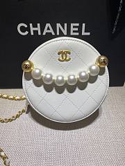 Chanel Pearl Accessory Round Bag White AP0999 12cm - 6