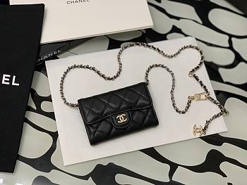 Chanel Original Grained Calfskin Waist Bag Black 81081 11cm