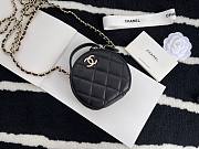 Chanel Round Bag White/Black Calfskin 12cm - 2