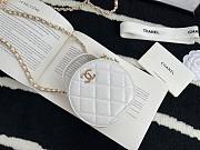 Chanel Round Bag White/Black Calfskin 12cm - 3