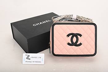 Chanel Caviar Quilted Small CC Filigree Vanity Case Pink VS08792 25cm