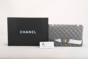 Chanel Lambskin Classic Flap Bag Grey A01112 VS00884 25cm